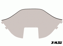 Стекло ветровое для снегохода Рысь (высота 54см, толщина 2мм, МПК)