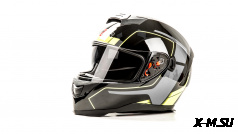 Шлем мото HIZER J5318 #1 black/yellow