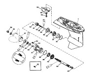 Корпус редуктора (карданный вал)(50/55/60) 2-Х ТАКТНОГО ПЛМ MERCURY 55 Серийный номер от 9885345 до 9973099