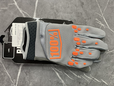 Перчатки взрослые 100% XD2-11 цв. Серо-оранжевый р. L