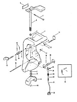 Поворотный кронштейн и блокировка обратного вращения 2-Х ТАКТНОГО ПЛМ MERCURY 50EO Серийный номер от 9385911 до 9469199
