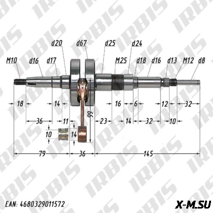 Вал коленчатый в сборе 2Т Derbi Vamos ATHENA 074414 "Racing"
