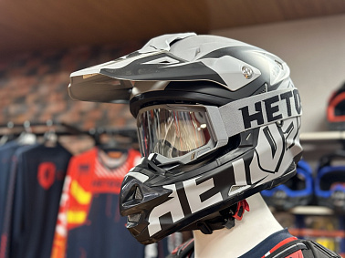 Шлем кроссовый HETOSHI OF836 EXOSS CROSS PRO MX289 цв.Серый с черными вставками Матовый р.S