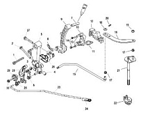 Рычаг переключения передач, внешний 4-Х ТАКТНОГО ПЛМ MERCURY 50 Серийный номер от 1C000001 до 1C050251