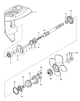 Корпус шестерни, карданный вал-Bigfoot 4-Х ТАКТНОГО ПЛМ MERCURY 8 Серийный номер от 0P325500 и выше