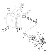 Компоненты закачки масла 2-Х ТАКТНОГО ПЛМ MERCURY 90 Серийный номер от 0T980000 до 0T999999