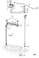 Shift Linkage, Tiller 4-Х ТАКТНОГО ПЛМ MERCURY 60 Серийный номер от 1C050252 и выше