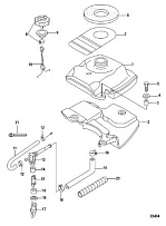 Топливный бак, Serial # 0R318095 и ниже 4-Х ТАКТНОГО ПЛМ MERCURY 2.5 Серийный номер от 0R131842 и выше