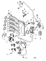 Впускной коллектор 4-Х ТАКТНОГО ПЛМ MERCURY 60 Серийный номер от 0P153500 до 0P400999