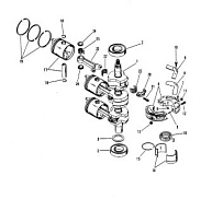 Коленчатый вал, поршни и шатуны 2-Х ТАКТНОГО ПЛМ MERCURY 60 Серийный номер от 6428681 до 0B122929