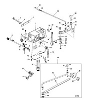 Компоненты румпеля (Часть 1) 4-Х ТАКТНОГО ПЛМ MERCURY 100 Серийный номер от 0P459572 и выше