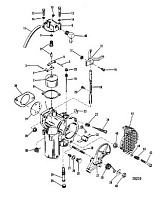 Карбюратор в сборе 2-х тактного ПЛМ MERCURY 40 M Серийный номер от 7144763 и выше