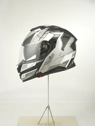 Шлем модуляр HETOSHI FF935 Shogun цв.Черно-серый  Матовый р.L